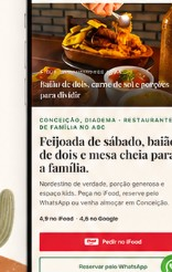 Demonstração mobile — restaurante